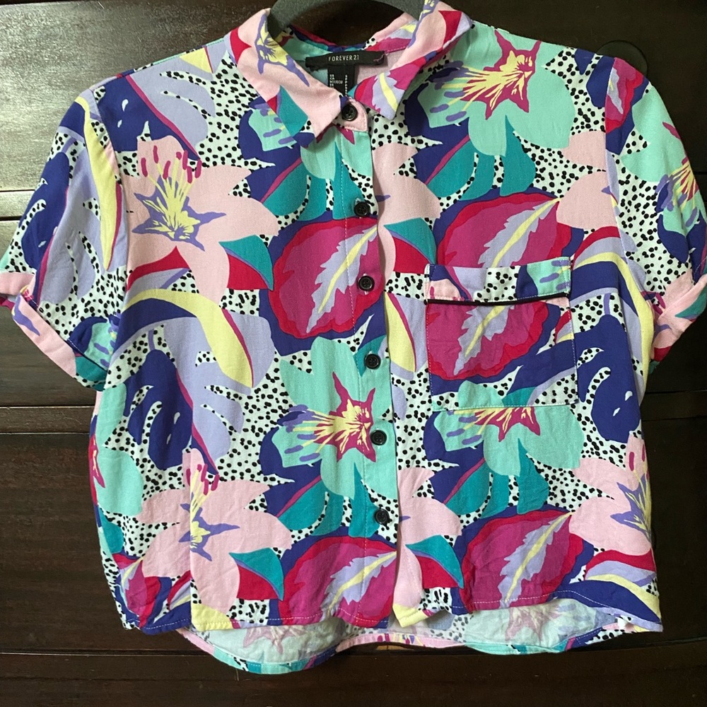 Forever 21 Cropped Button Up